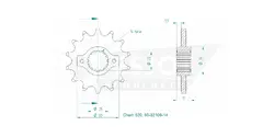 Produktzeichnung Ritzel 50-32106-14