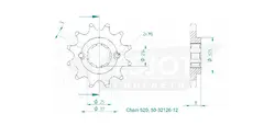 Produktzeichnung Ritzel 50-32126-12
