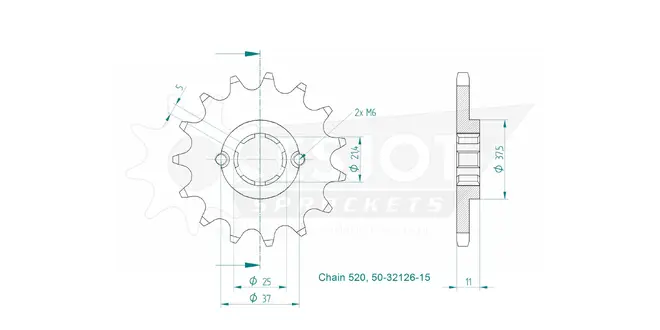 Produktzeichnung Ritzel 50-32126-15