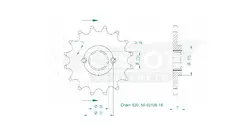 Produktzeichnung Ritzel 50-32126-16
