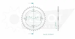 Produktzeichnung Kettenrad 50-32136-38
