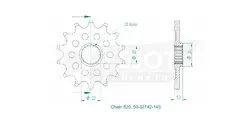Produktzeichnung Ritzel 50-32142-14S