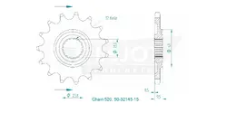 Produktzeichnung Ritzel 50-32145-15