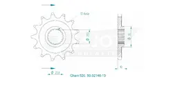 Produktzeichnung Ritzel 50-32146-13