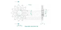 Produktzeichnung Ritzel 50-32146-13S
