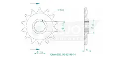 Produktzeichnung Ritzel 50-32146-14