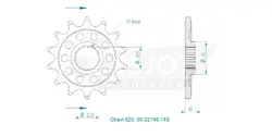 Produktzeichnung Ritzel 50-32146-14S