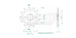 Produktzeichnung Ritzel 50-32148-13