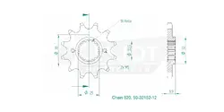 Produktzeichnung Ritzel 50-32152-12