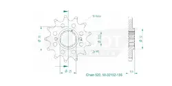 Produktzeichnung Ritzel 50-32152-13S