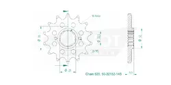 Produktzeichnung Ritzel 50-32152-14S