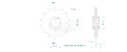 Produktzeichnung Ritzel 50-32165-14