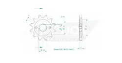 Produktzeichnung Ritzel 50-32166-12