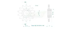 Produktzeichnung Ritzel 50-32181-14S