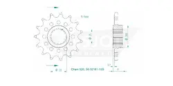 Produktzeichnung Ritzel 50-32181-15S