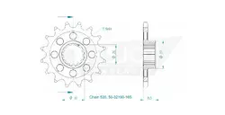 Produktzeichnung Ritzel 50-32190-16S