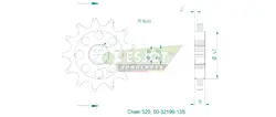 Produktzeichnung Ritzel 50-32196-13S