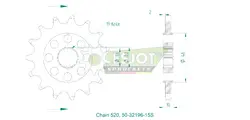 Produktzeichnung Ritzel 50-32196-15S