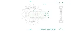 Produktzeichnung Ritzel 50-32213-14P