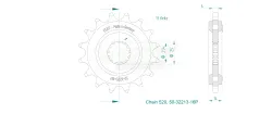 Produktzeichnung Ritzel 50-32213-16P