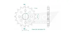 Produktzeichnung Ritzel 50-35009-17S