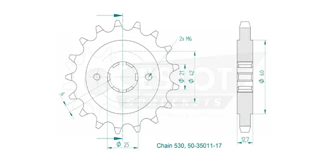 Produktzeichnung Ritzel 50-35011-17