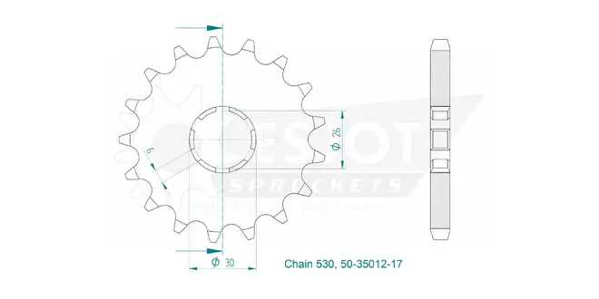 Produktzeichnung Ritzel 50-35012-17