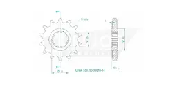 Produktzeichnung Ritzel 50-35016-14