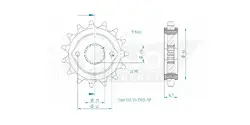 Produktzeichnung Ritzel 50-35021-15P