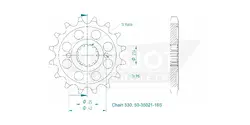 Produktzeichnung Ritzel 50-35021-16S