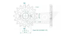 Produktzeichnung Ritzel 50-35021-17S