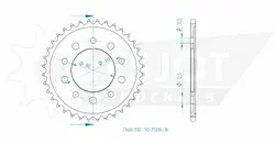 Produktzeichnung Kettenrad 50-35036-36