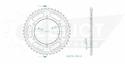 Produktzeichnung Kettenrad 50-35040-43