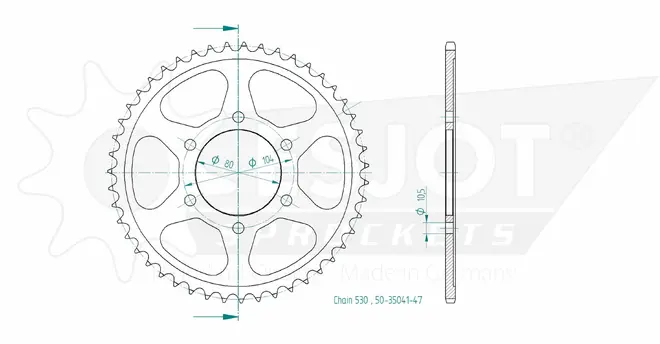 Produktzeichnung Kettenrad 50-35041-47