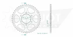 Produktzeichnung Kettenrad 50-35043-45