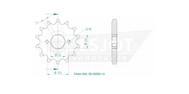 Produktzeichnung Ritzel 50-35052-14