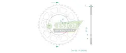 Produktzeichnung Kettenrad 51-29042-43