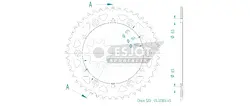 Produktzeichnung Kettenrad 51-32003-45