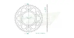 Produktzeichnung Kettenrad 51-32065-51BP