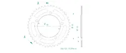 Produktzeichnung Kettenrad 51-32164-43