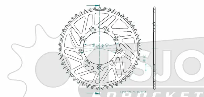 Produktzeichnung Kettenrad 51-32231-51